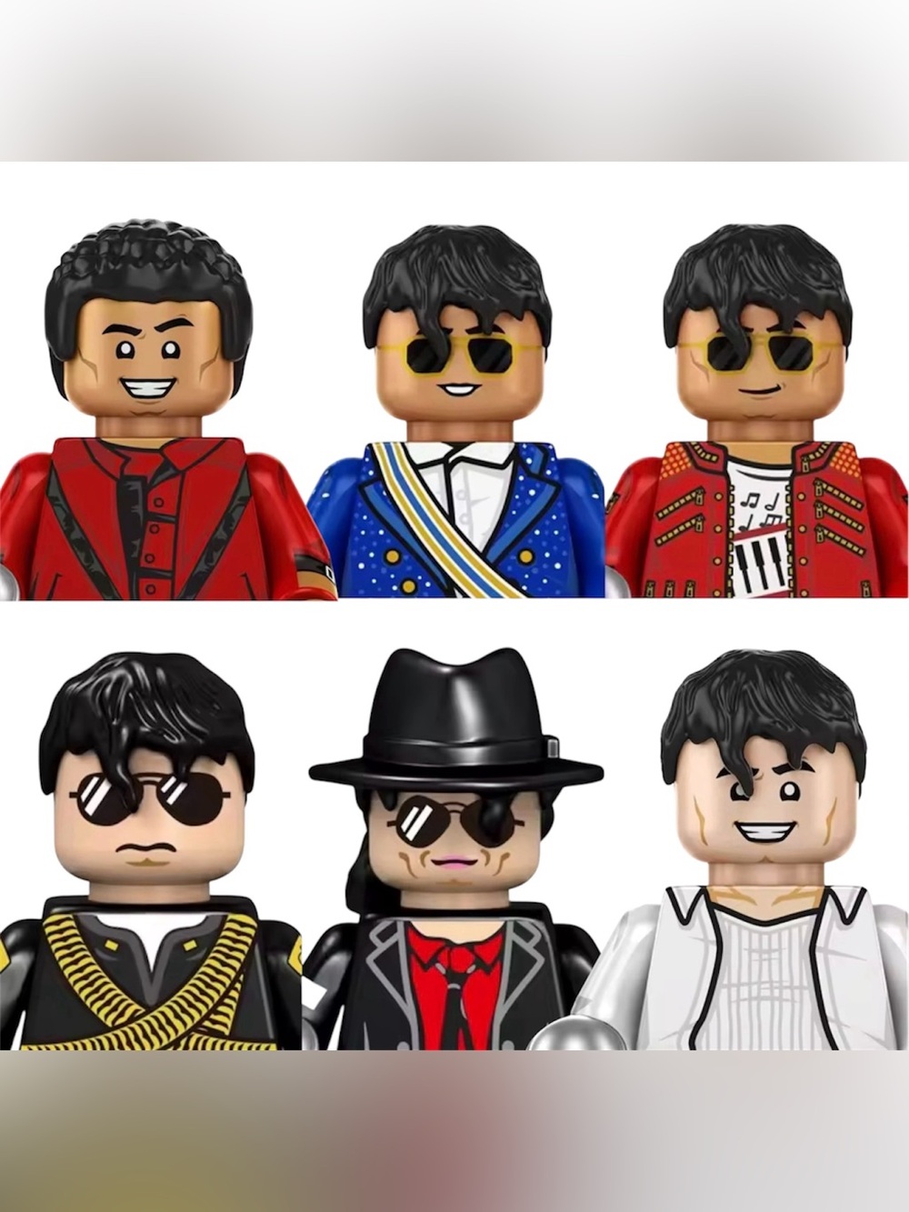 Custom Michael Jackson  - Set of 6 Mini Figures